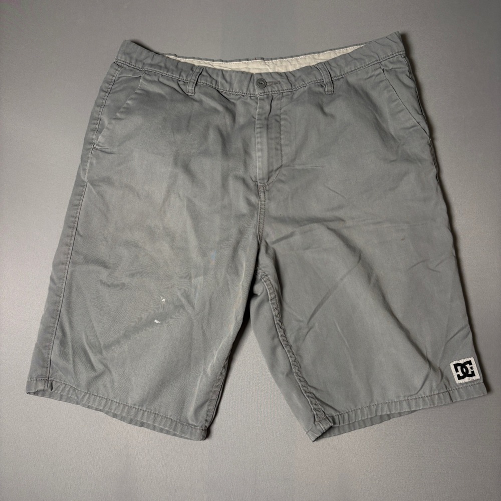 DC Shoes Mens Gray Chino Skate Shorts Size 34 Twill Casual Four Pocket